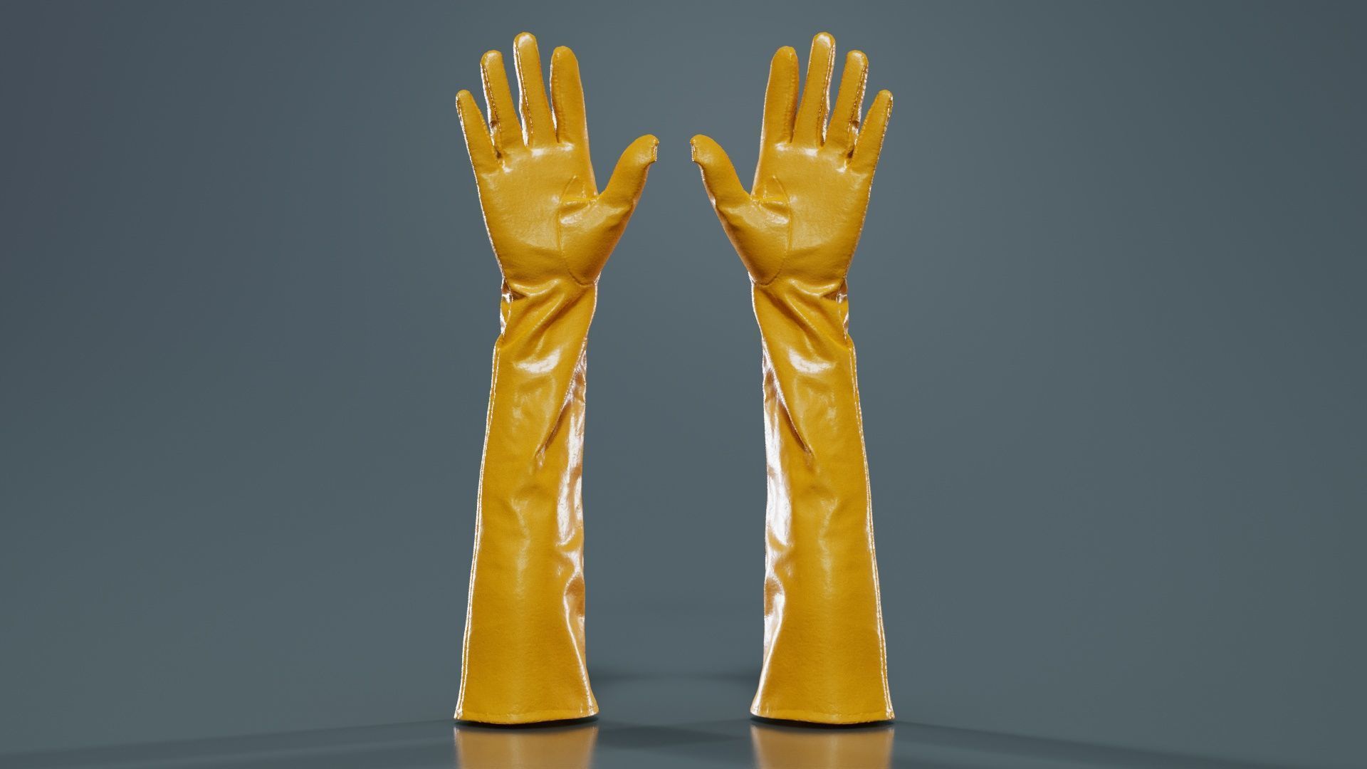 Long Leather Gloves Low-poly 3D model_13