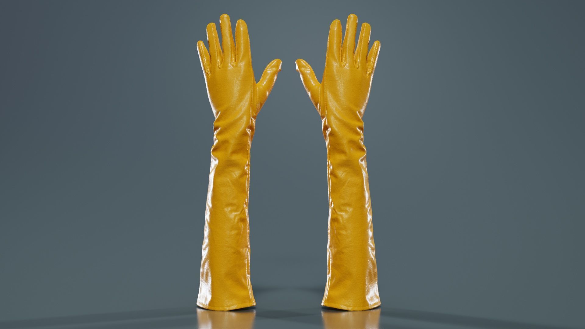Long Leather Gloves Low-poly 3D model_12