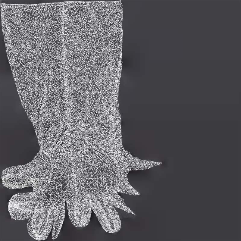 Long Leather Gloves Low-poly 3D model_14