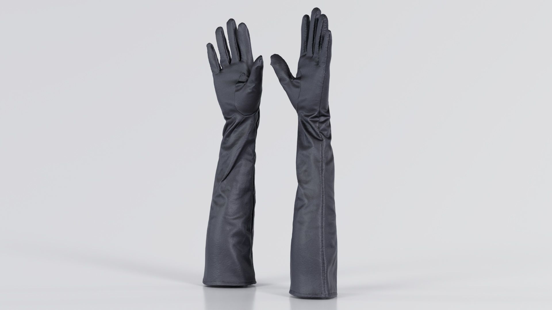 Long Leather Gloves Low-poly 3D model_4