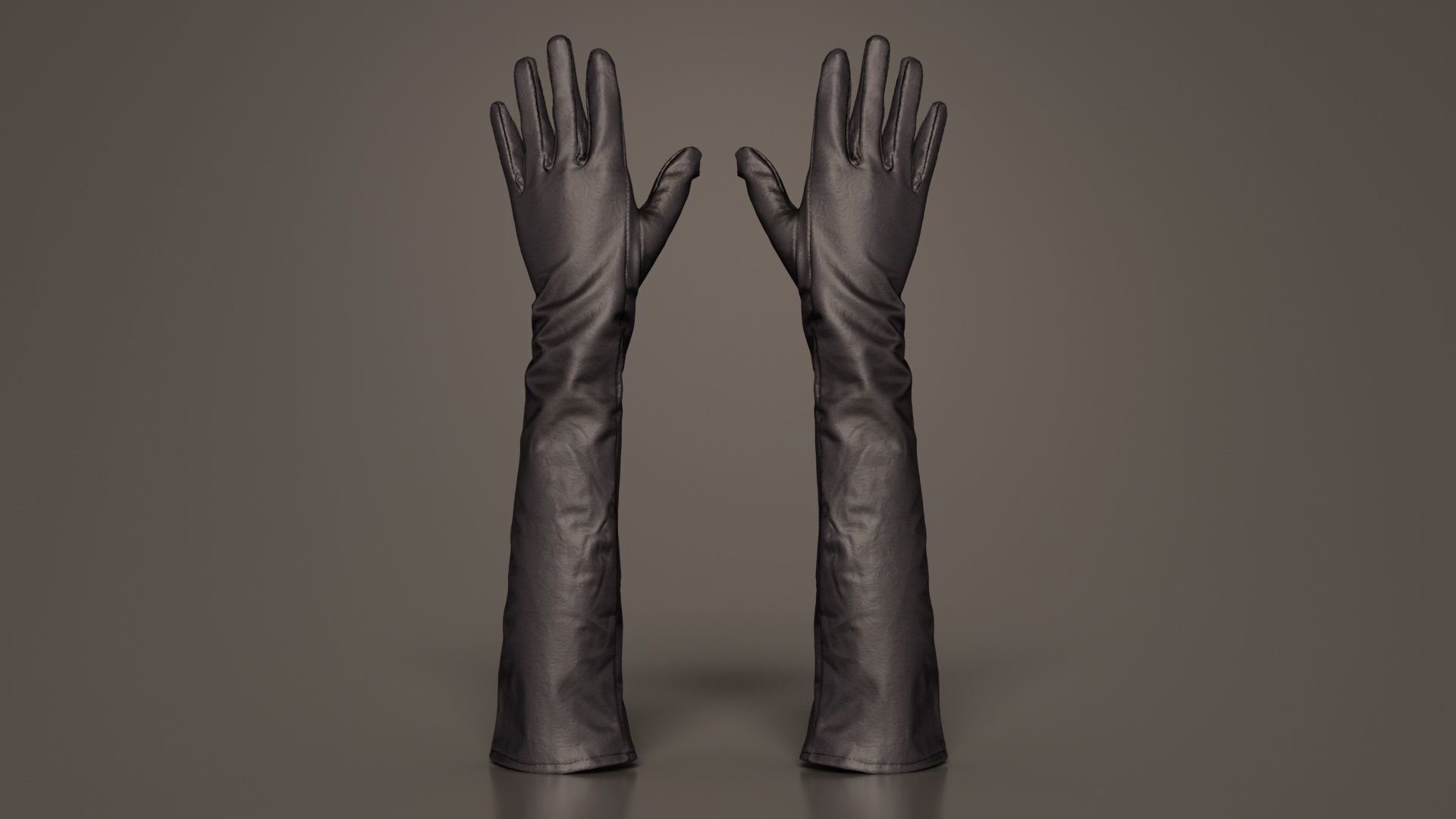 Long Leather Gloves Low-poly 3D model_7