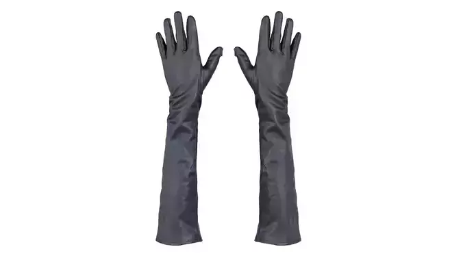 Long Leather Gloves Low-poly 3D model
