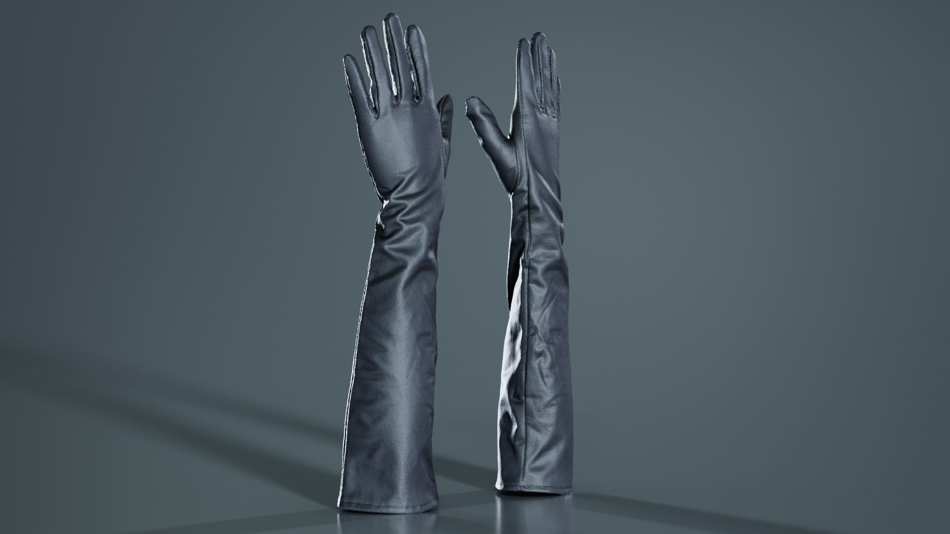 Long Leather Gloves Low-poly 3D model_5