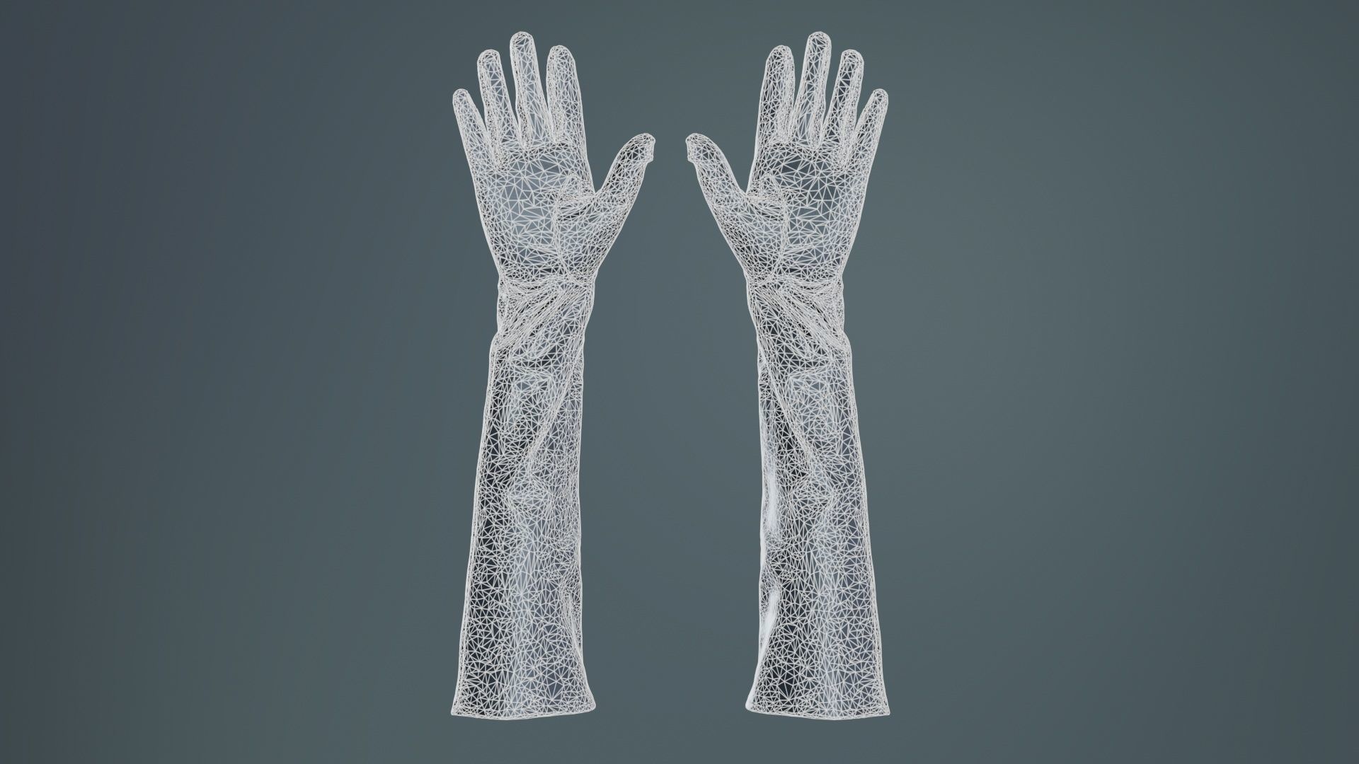 Long Leather Gloves Low-poly 3D model_10