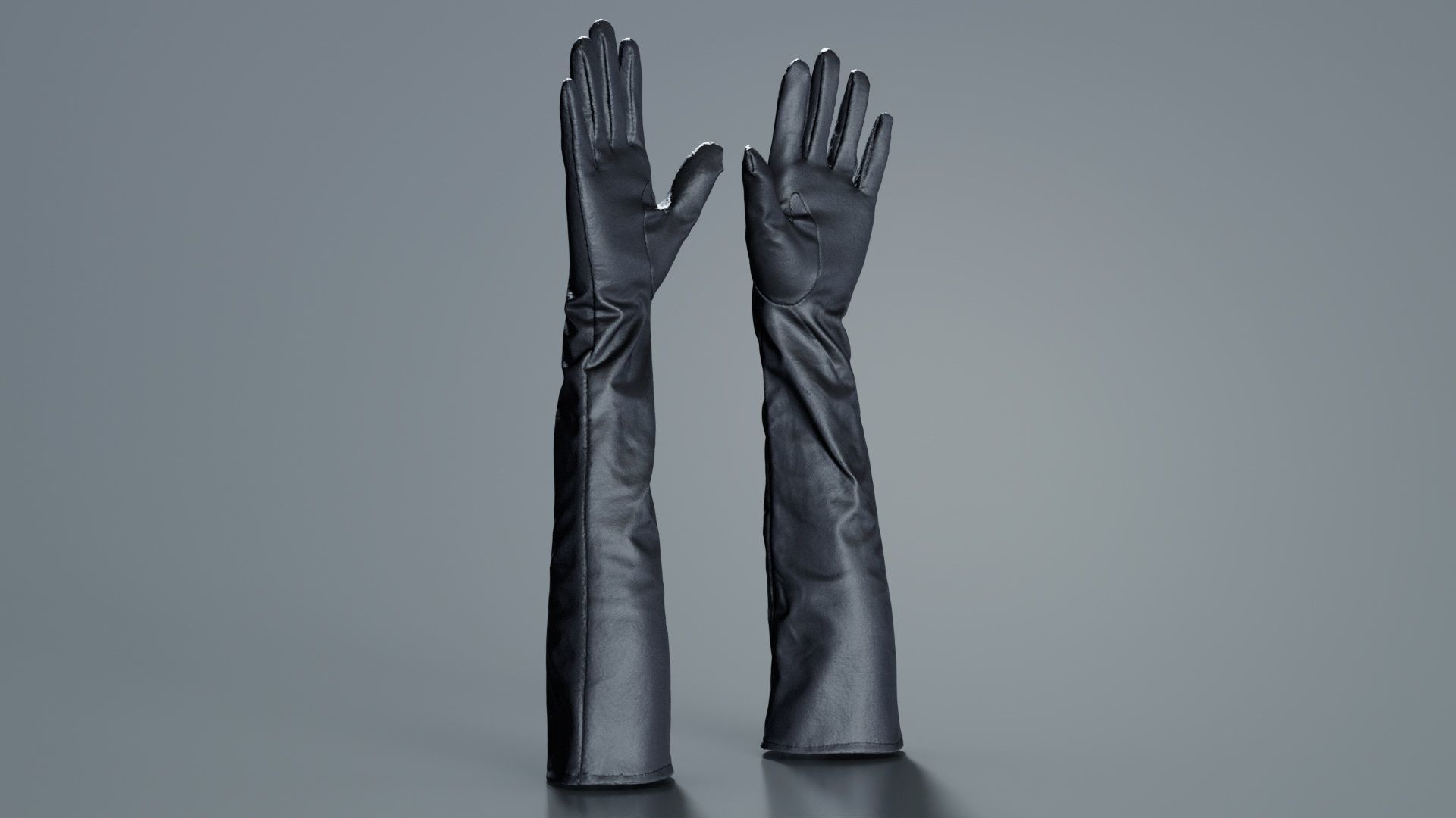 Long Leather Gloves Low-poly 3D model_8