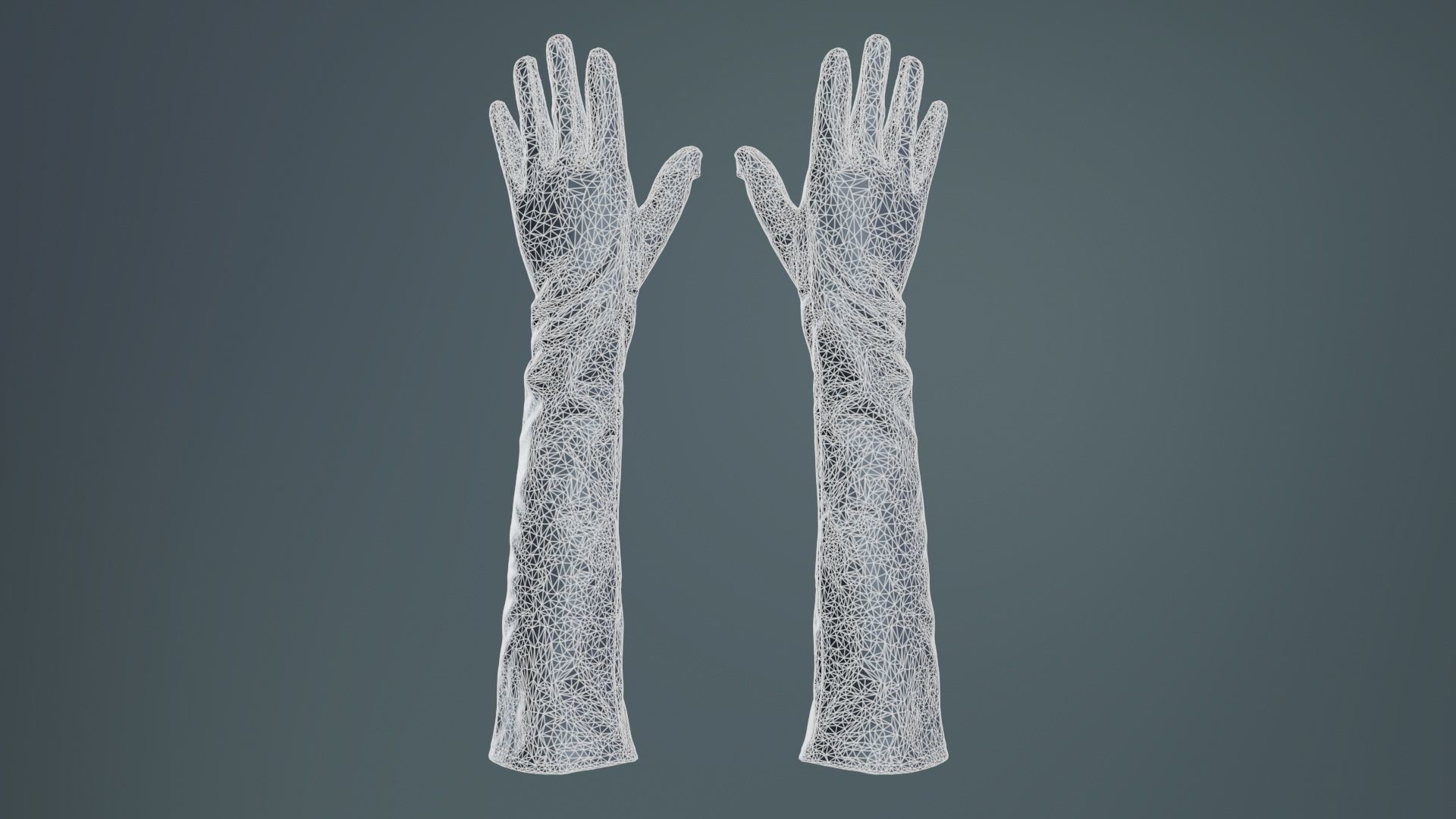 Long Leather Gloves Low-poly 3D model_9