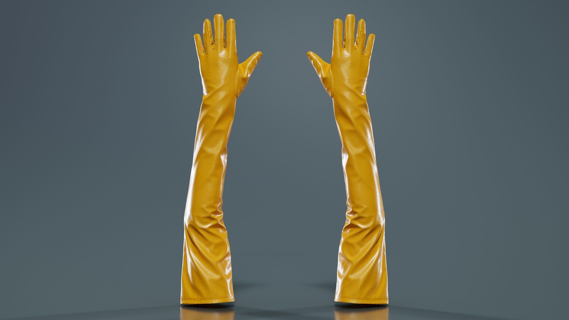 Long Vinyl Gloves Low-poly 3D model_12