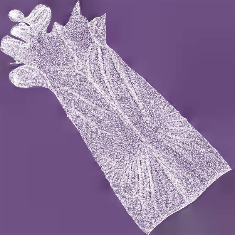 Long Vinyl Gloves Low-poly 3D model_14