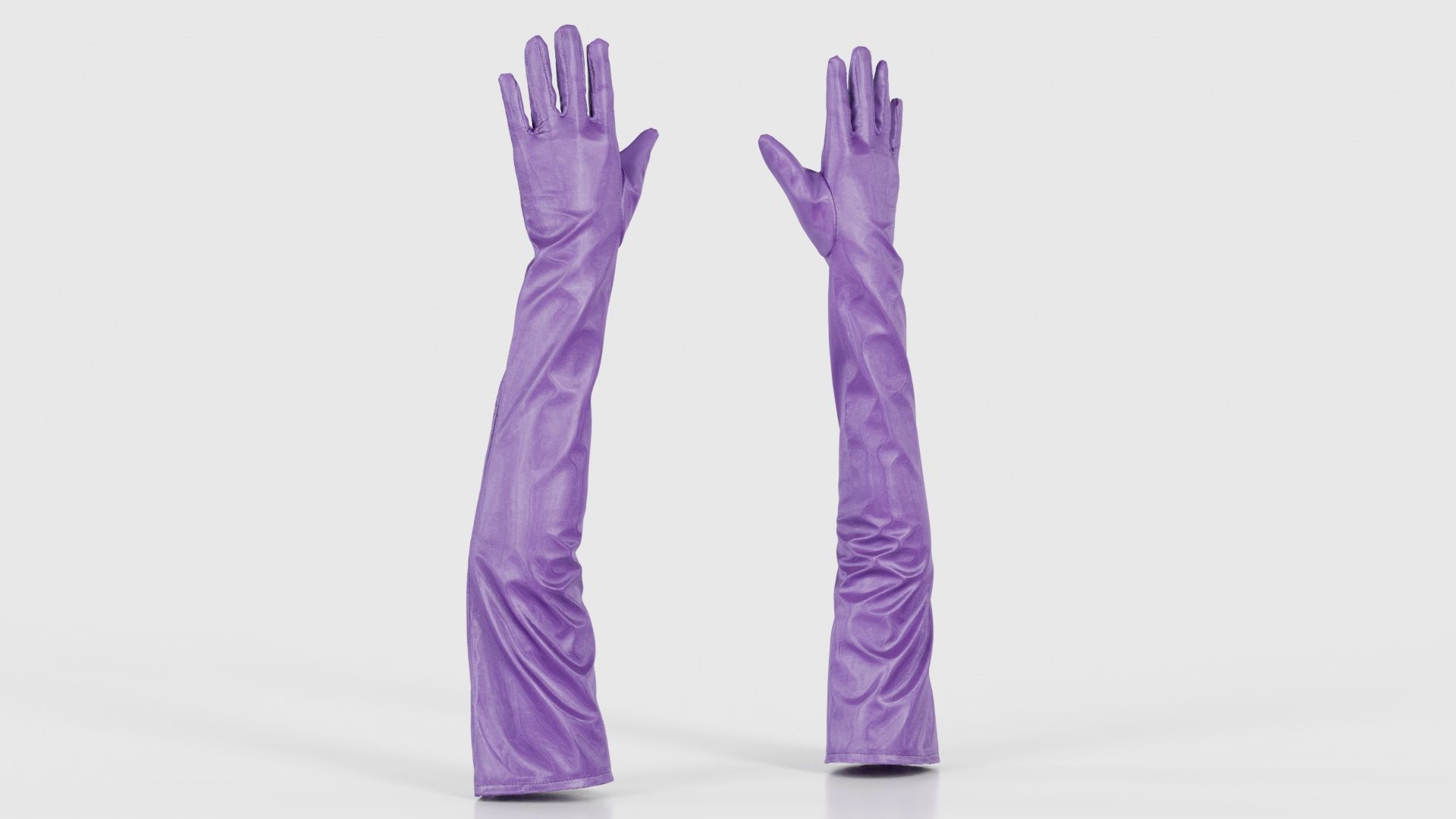 Long Vinyl Gloves Low-poly 3D model_16