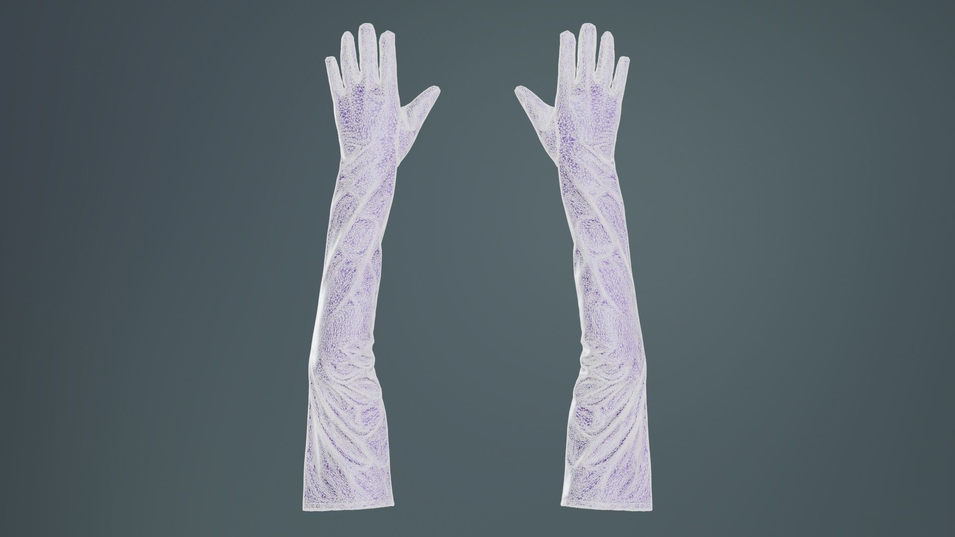 Long Vinyl Gloves Low-poly 3D model_9