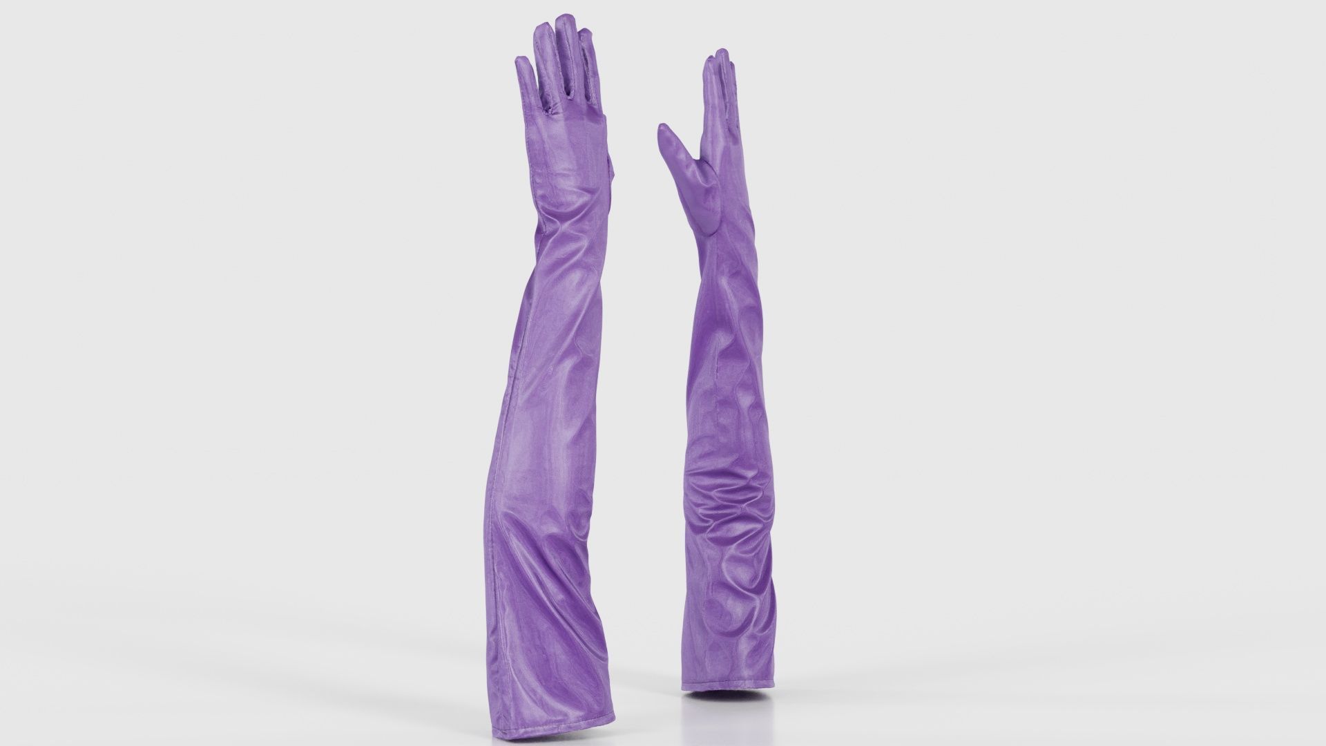 Long Vinyl Gloves Low-poly 3D model_17