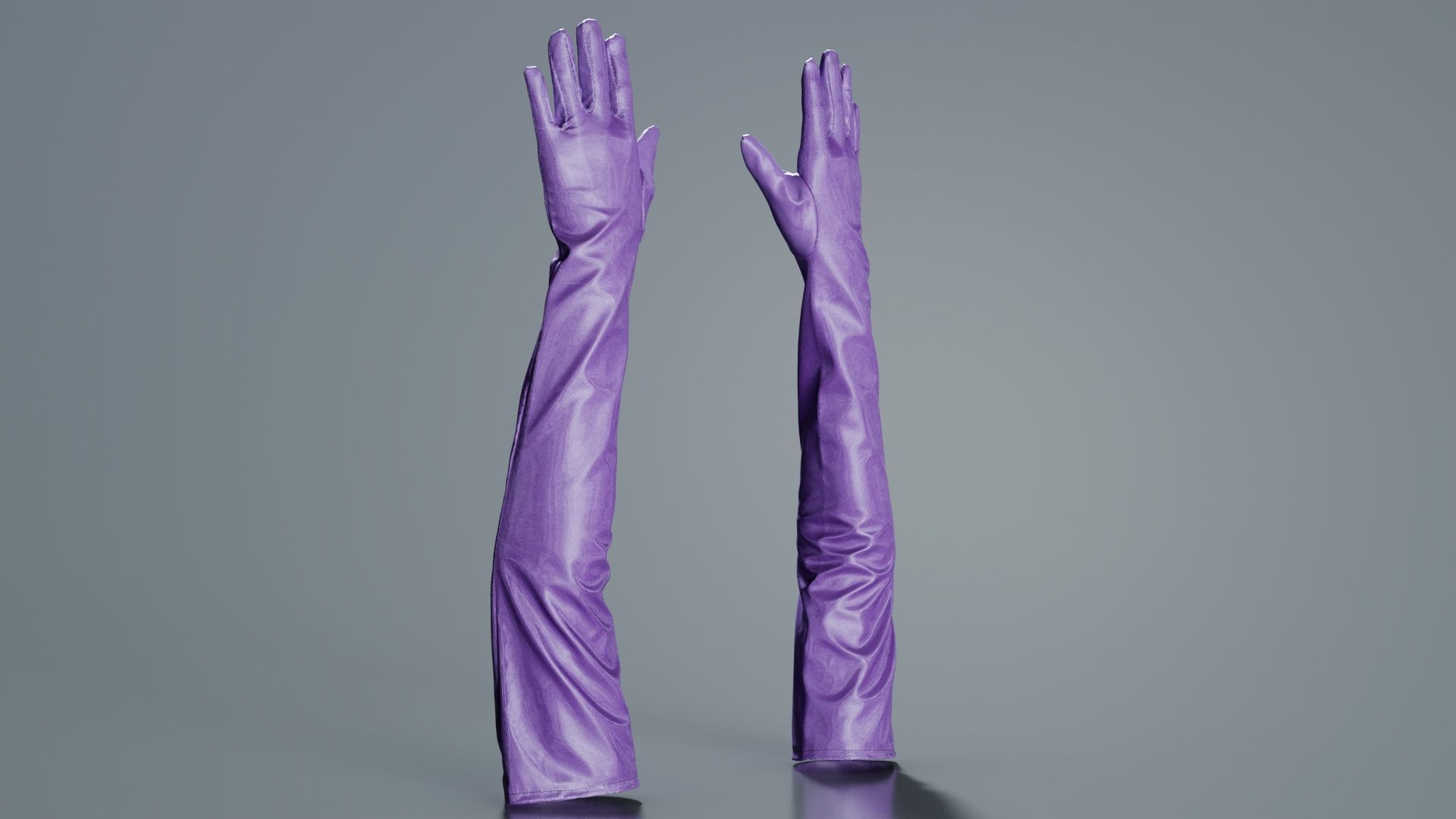 Long Vinyl Gloves Low-poly 3D model_5