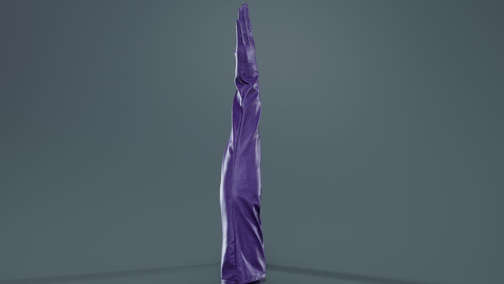 Long Vinyl Gloves Low-poly 3D model_6