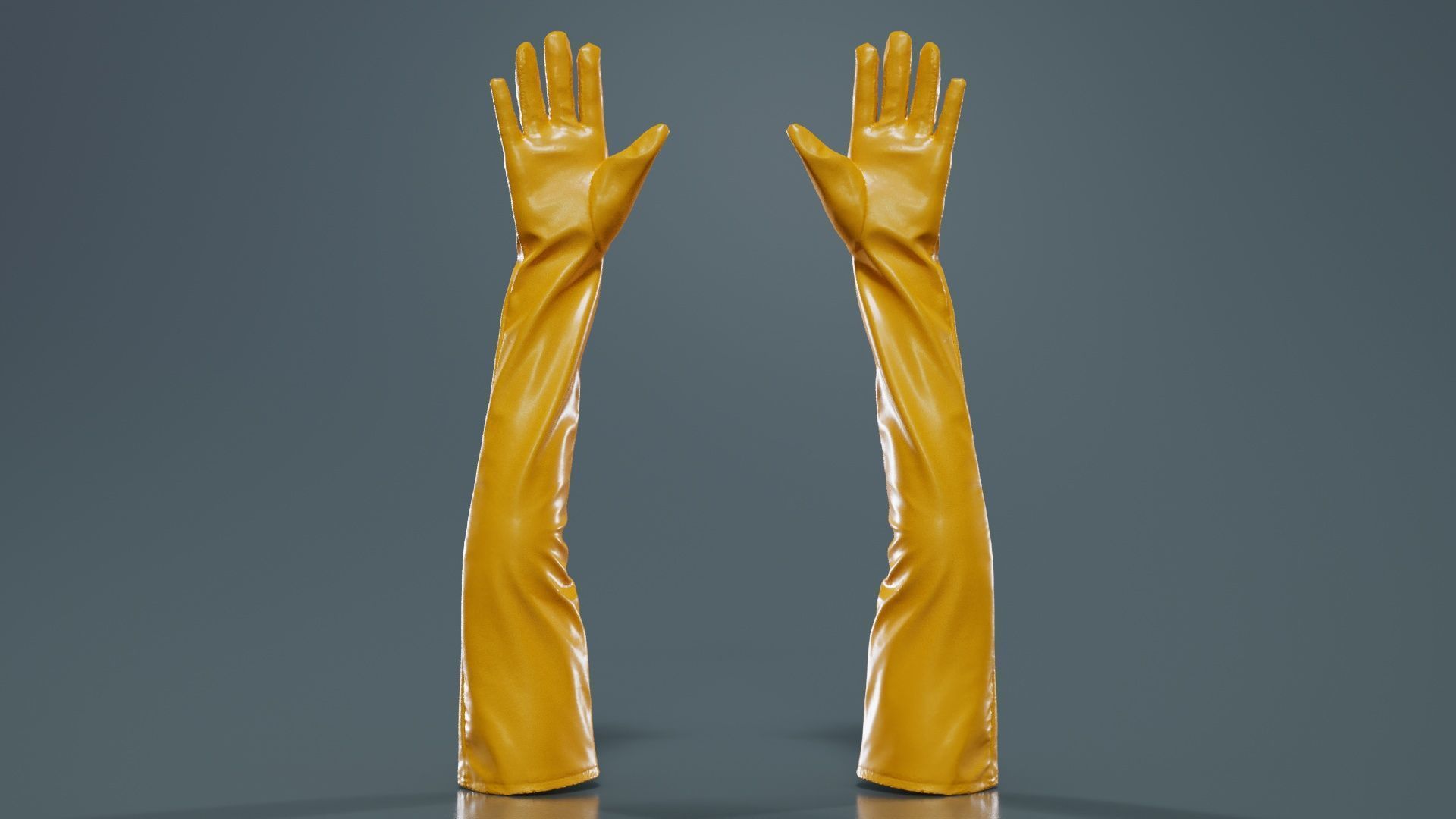 Long Vinyl Gloves Low-poly 3D model_13