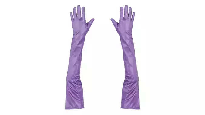 Long Vinyl Gloves Low-poly 3D model