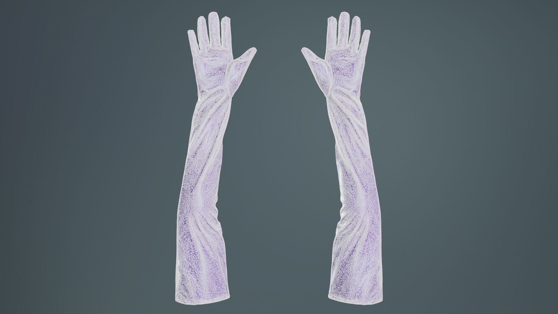 Long Vinyl Gloves Low-poly 3D model_10
