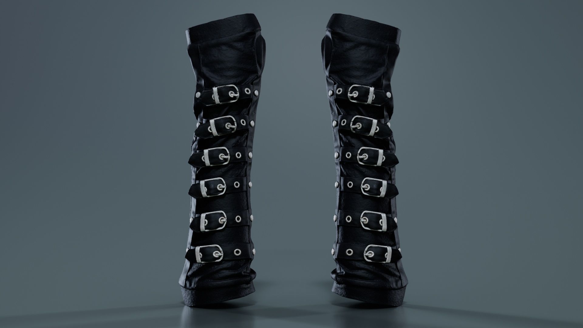 Multi Buckle Glove Low-poly 3D model_7