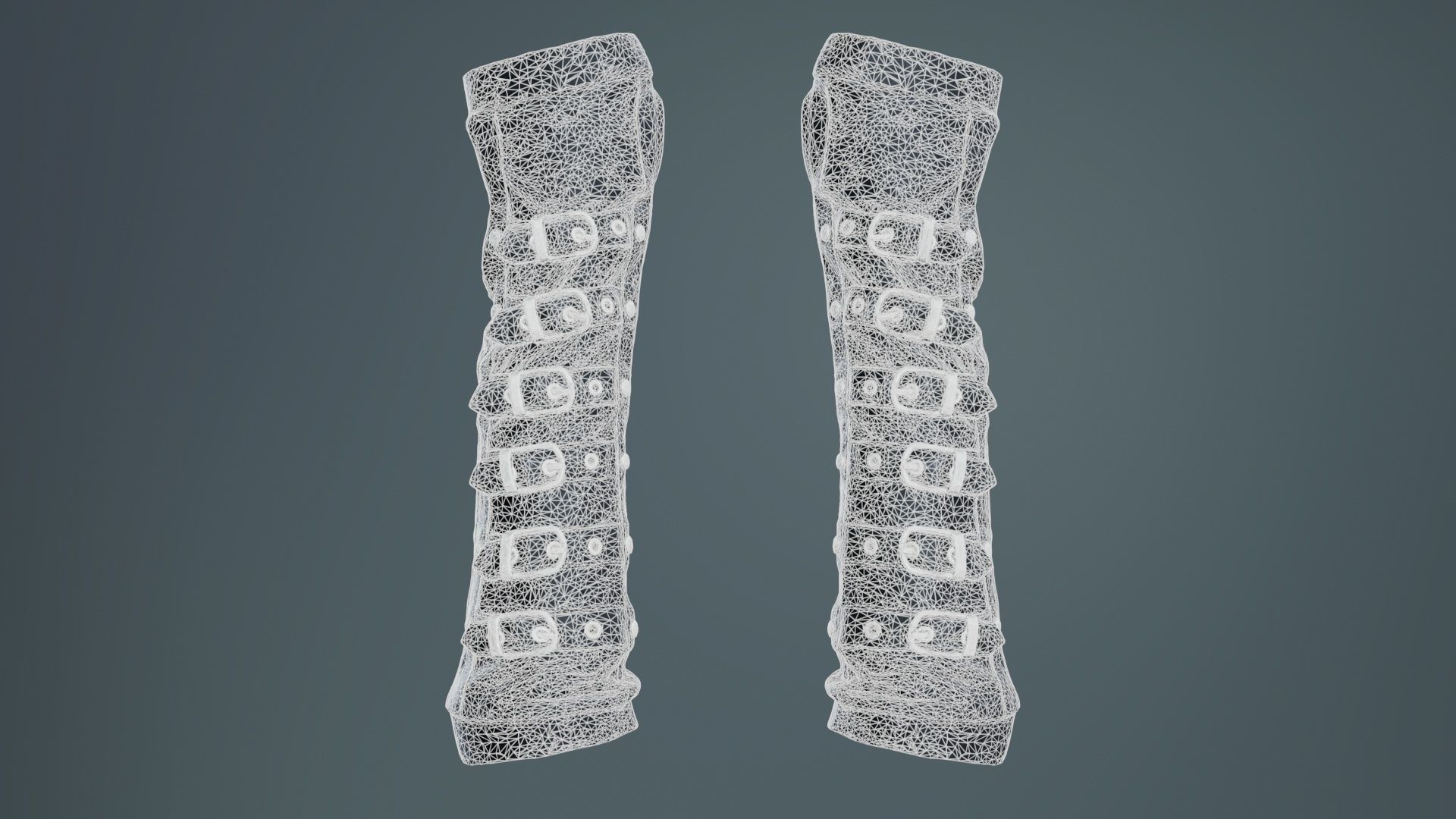 Multi Buckle Glove Low-poly 3D model_9