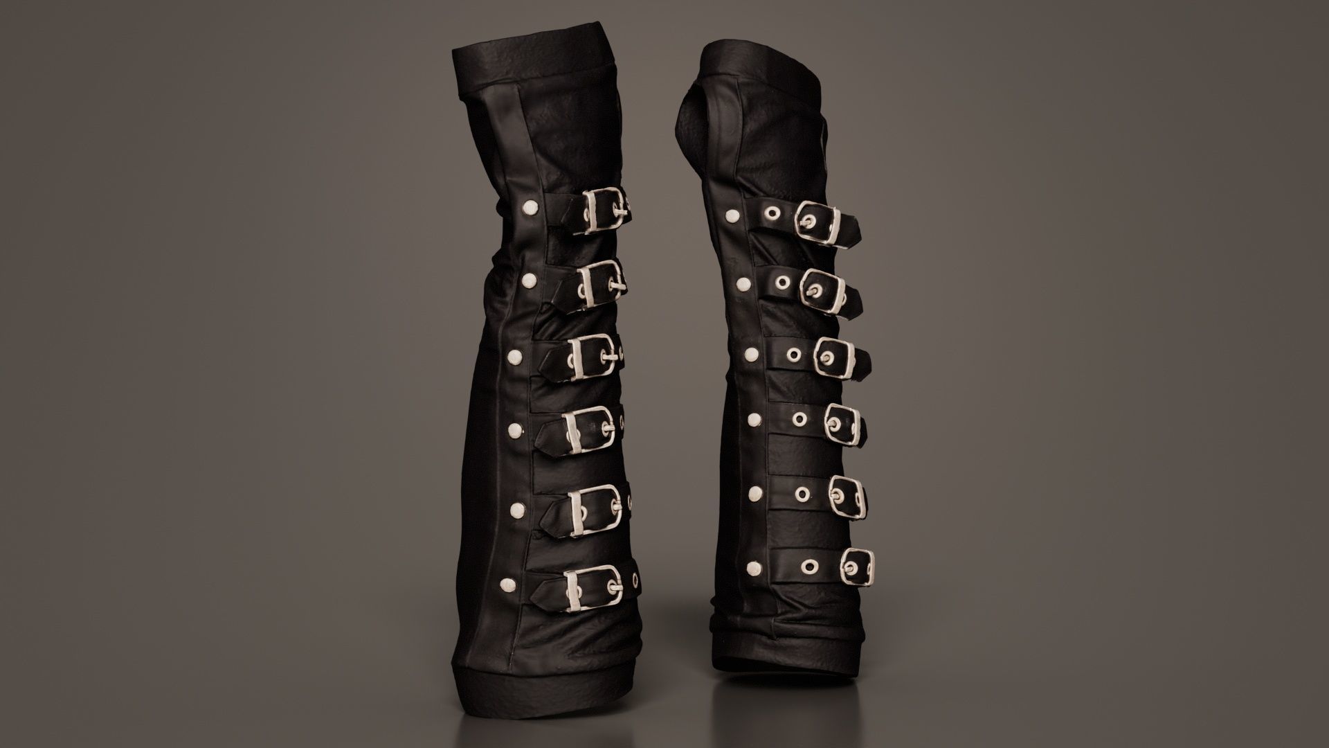 Multi Buckle Glove Low-poly 3D model_4