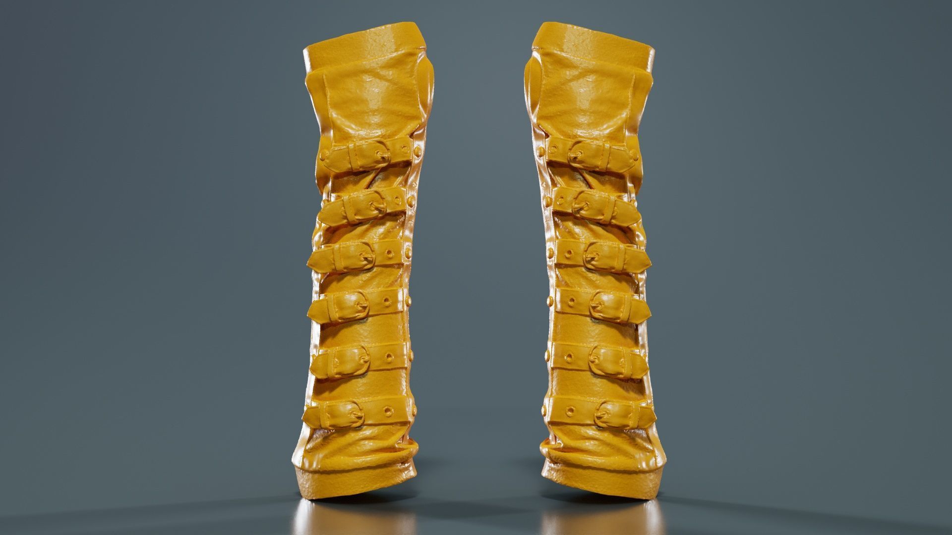 Multi Buckle Glove Low-poly 3D model_12