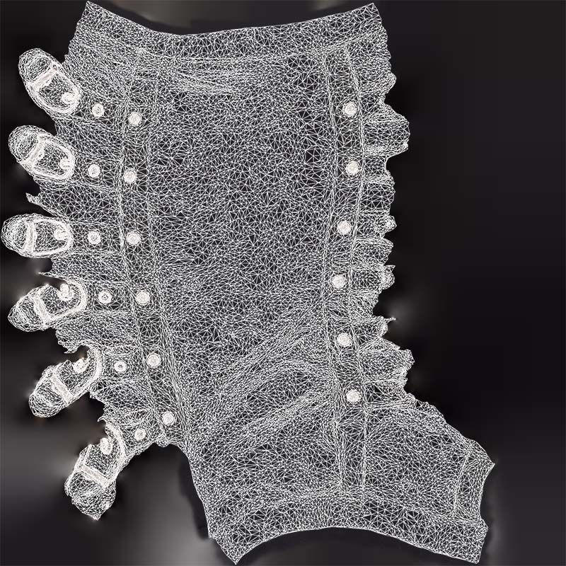 Multi Buckle Glove Low-poly 3D model_14