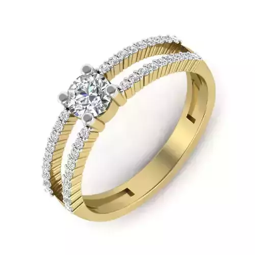 Women Diamond Ring 3dm STL  Render Details - PR-032 DIA