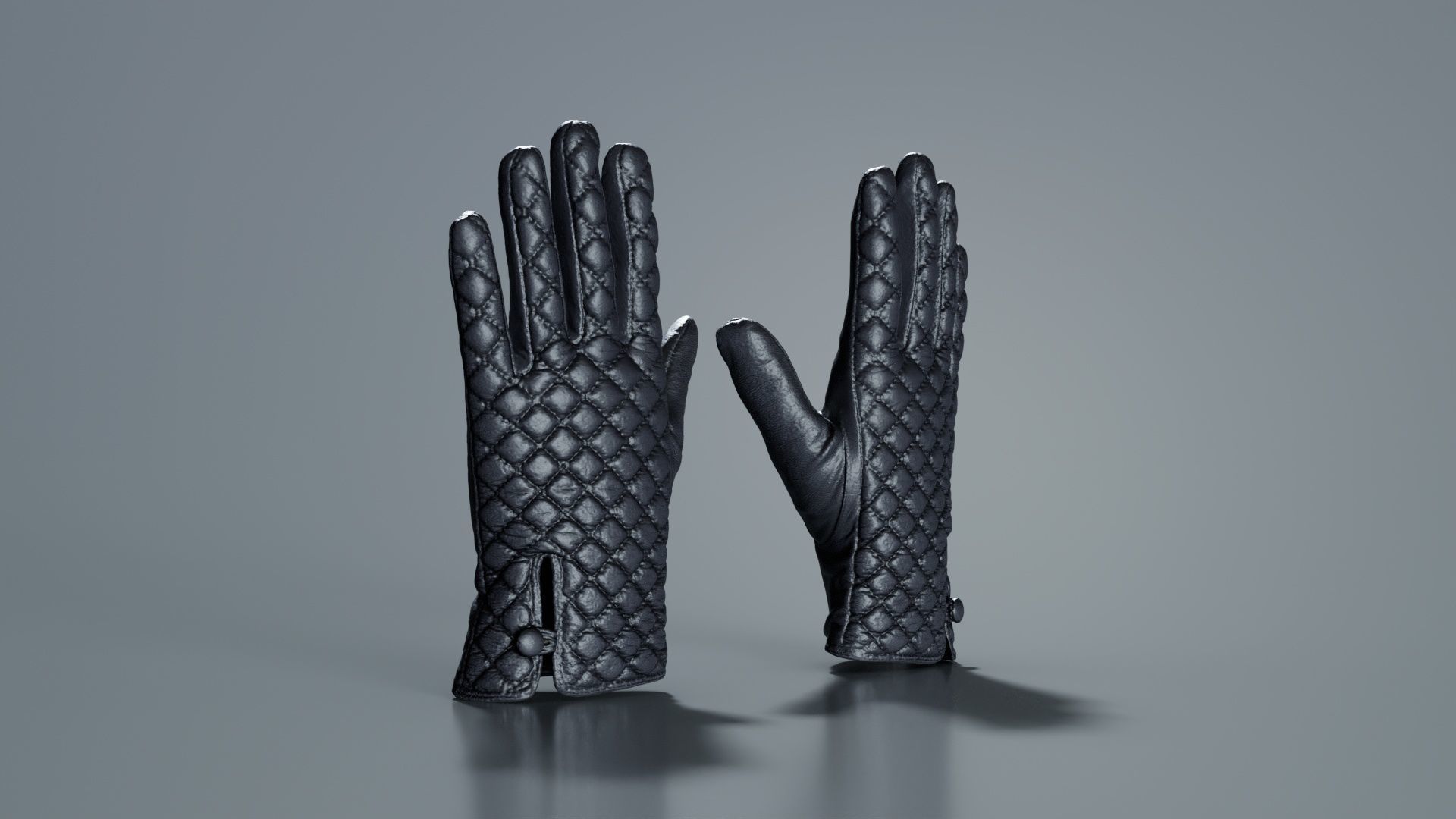 Padded Gloves Low-poly 3D model_8