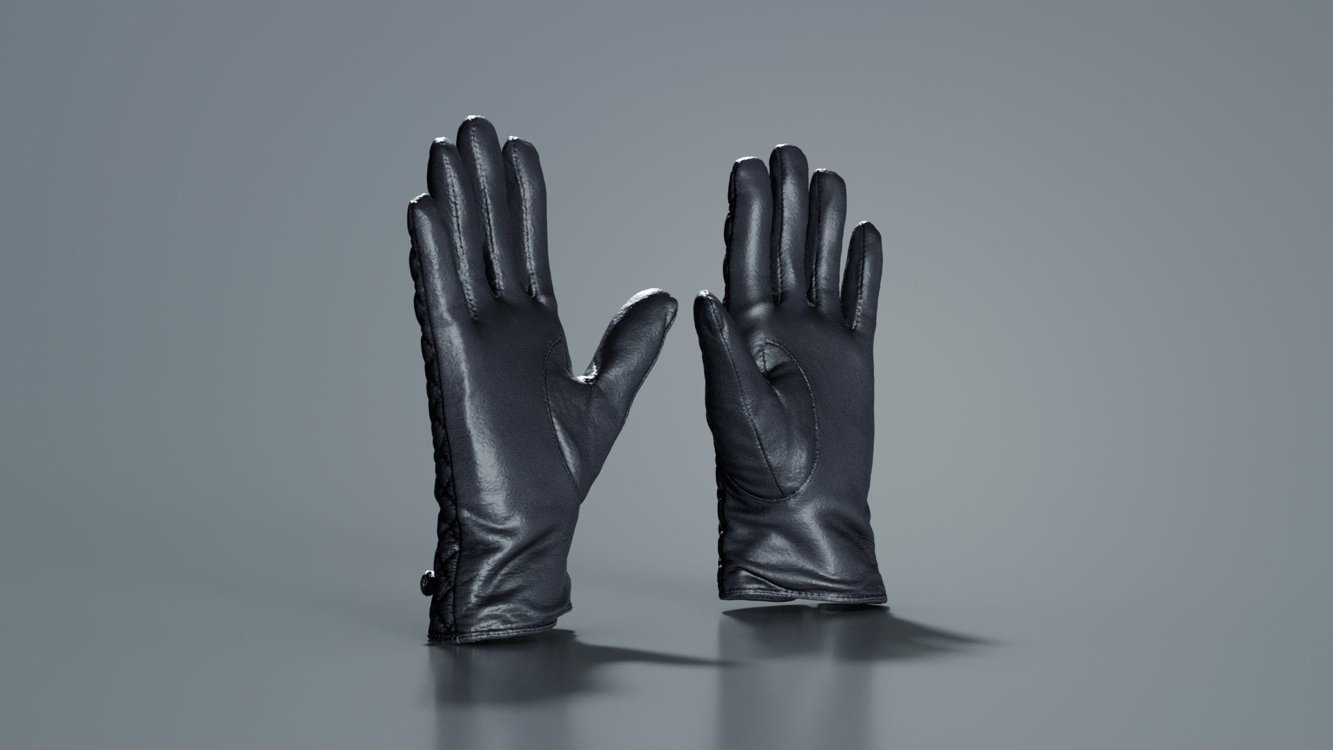 Padded Gloves Low-poly 3D model_7