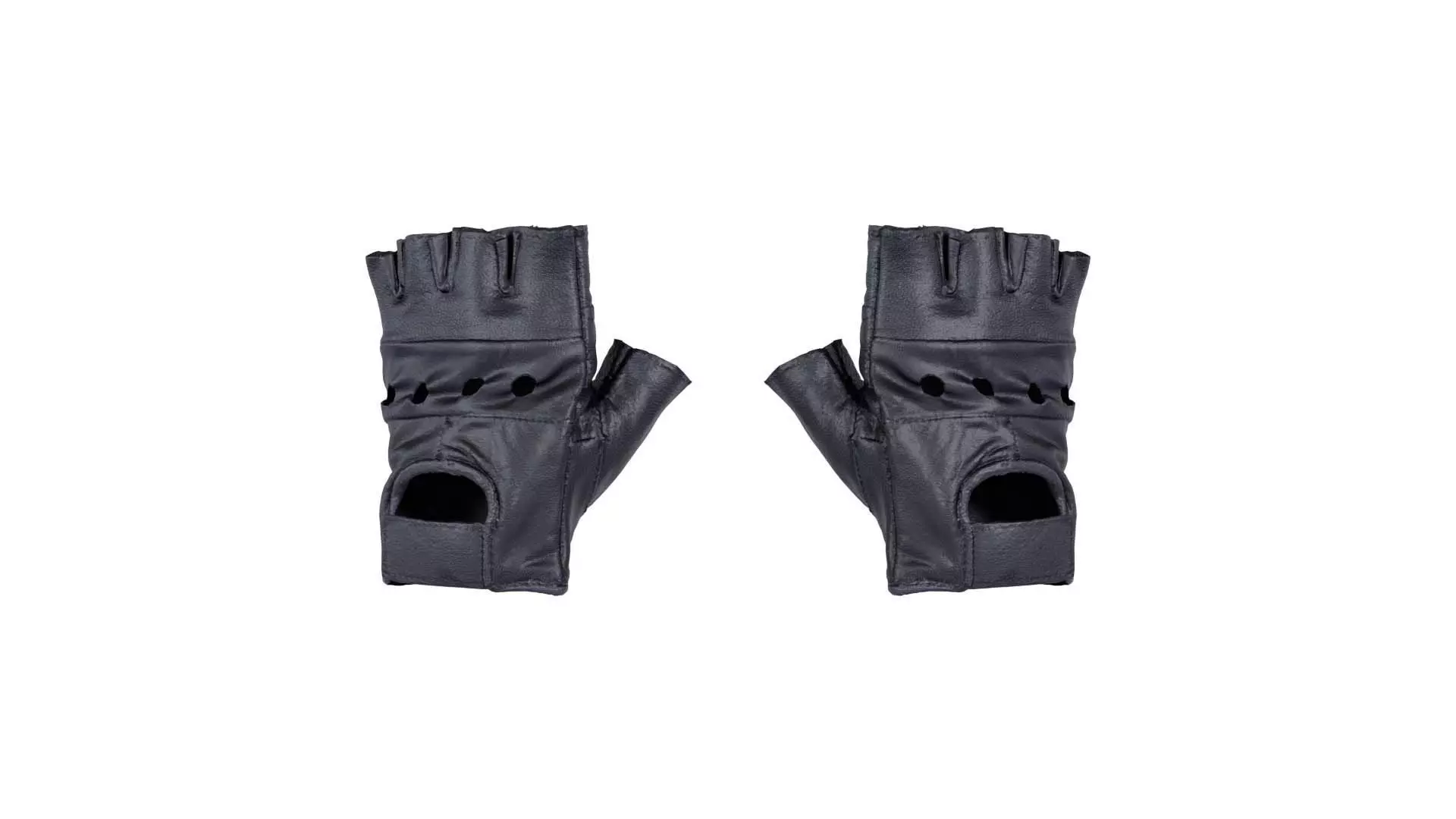 Perforated Leather Biker Gloves Low-poly 3D model_0