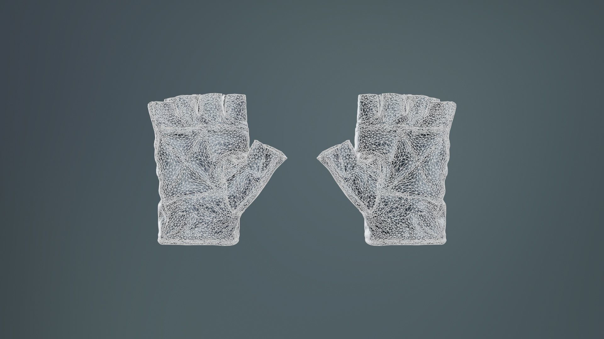 Perforated Leather Biker Gloves Low-poly 3D model_10