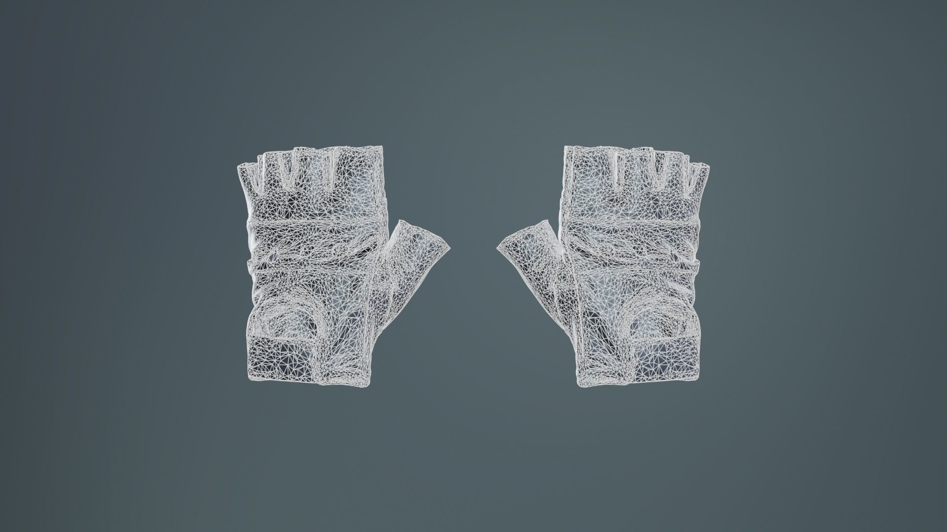Perforated Leather Biker Gloves Low-poly 3D model_9