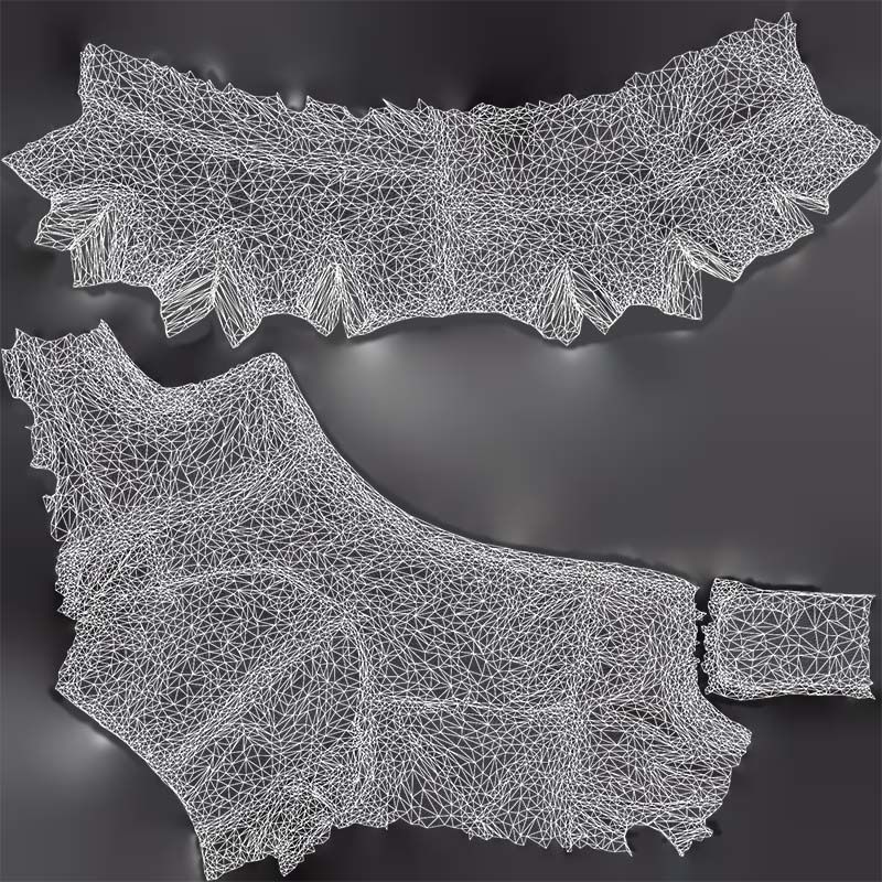 Perforated Leather Biker Gloves Low-poly 3D model_14