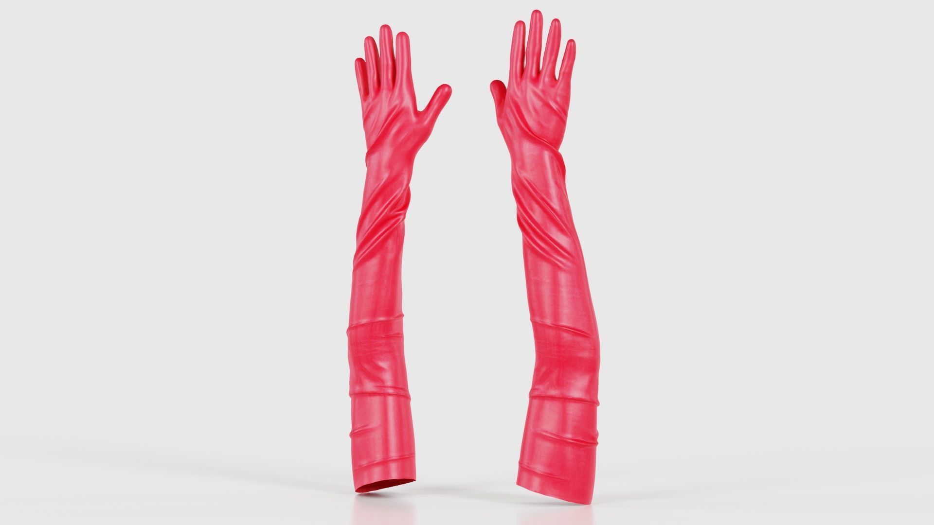 Shoulder Length Latex Gloves Low-poly 3D model_26