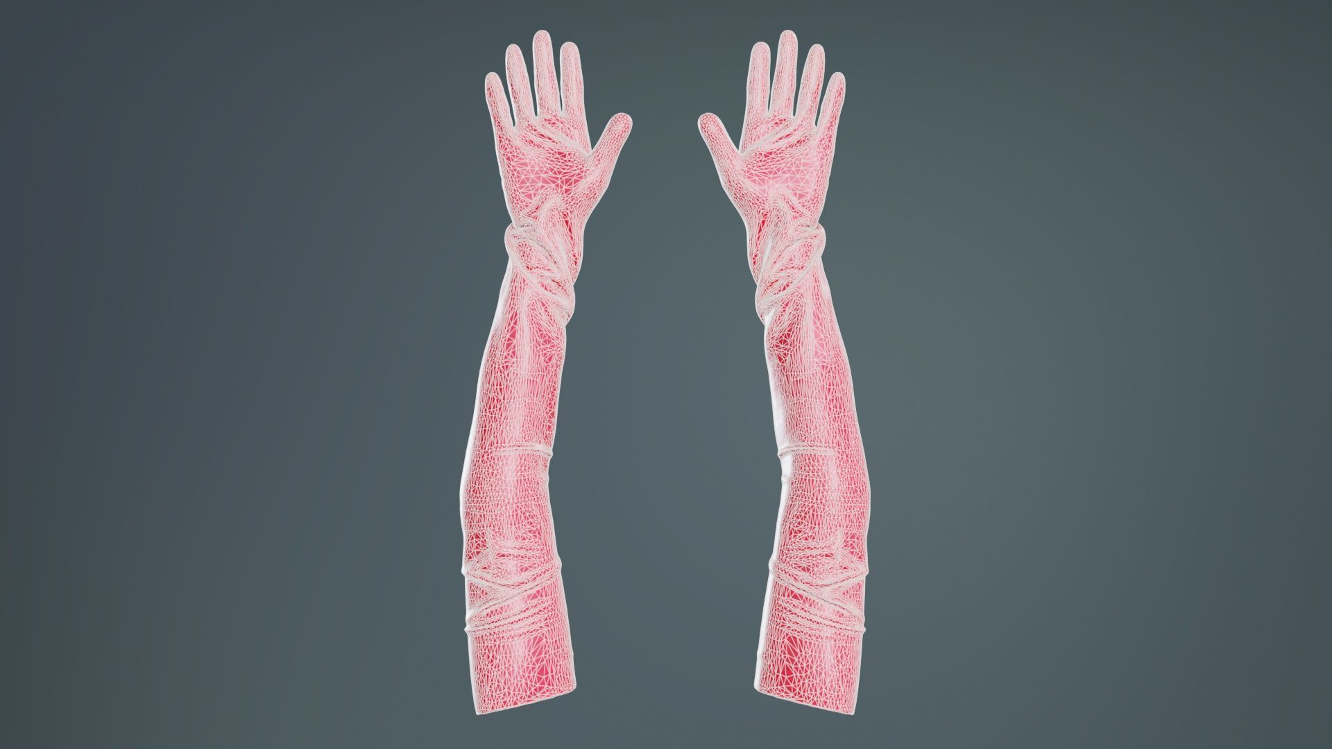 Shoulder Length Latex Gloves Low-poly 3D model_10