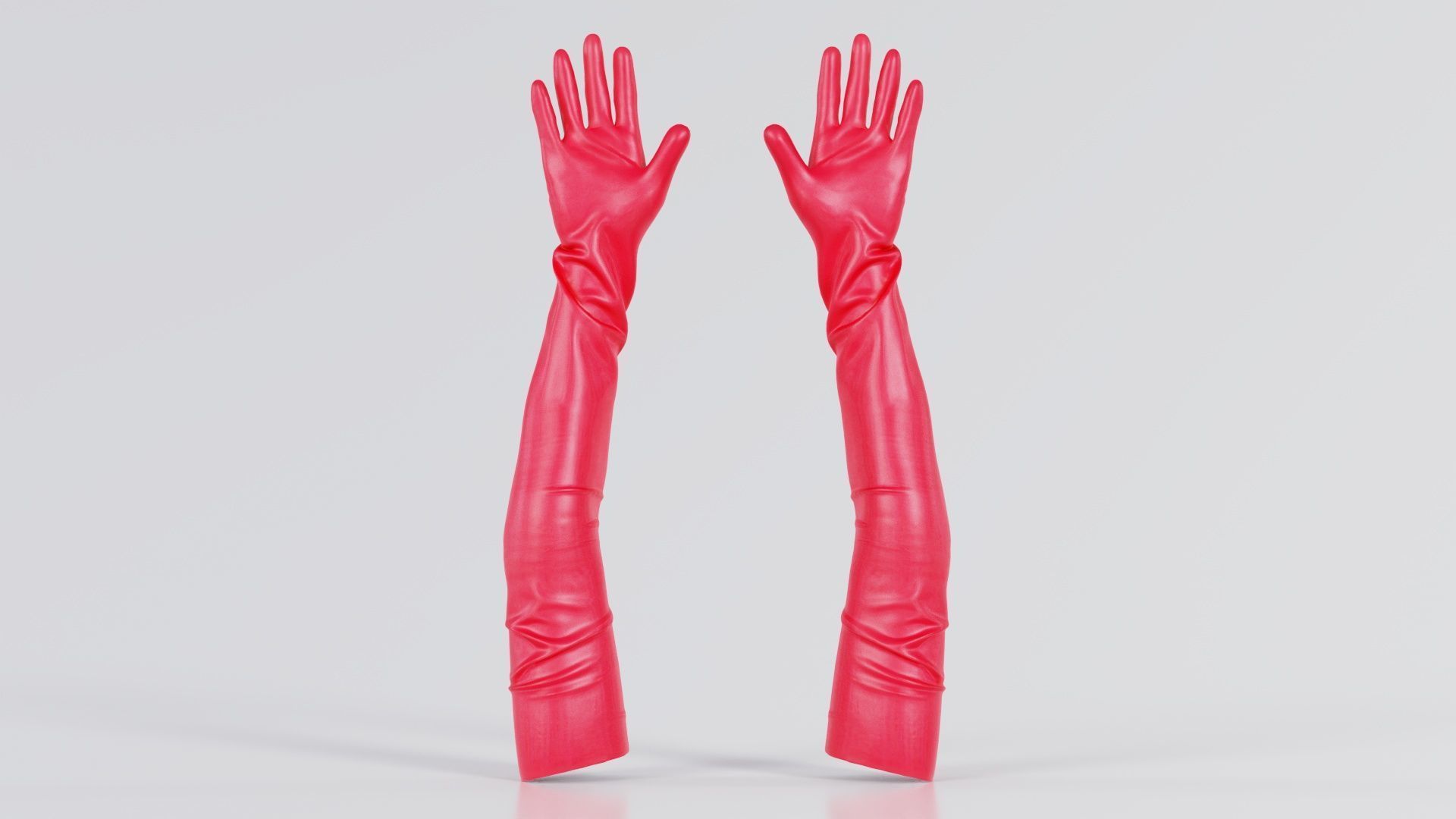 Shoulder Length Latex Gloves Low-poly 3D model_5