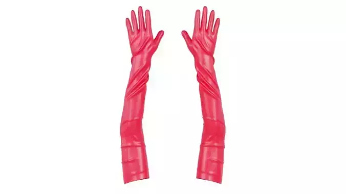 Shoulder Length Latex Gloves Low-poly 3D model