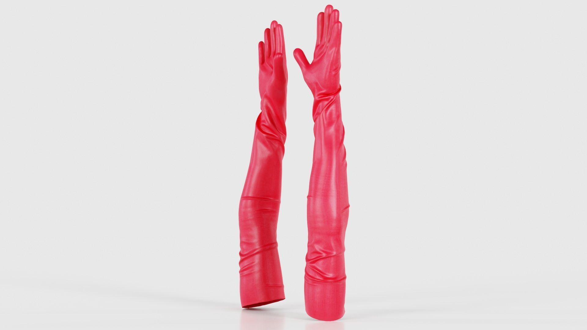 Shoulder Length Latex Gloves Low-poly 3D model_19