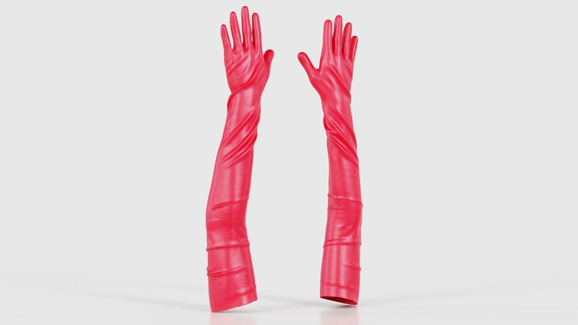 Shoulder Length Latex Gloves Low-poly 3D model_16