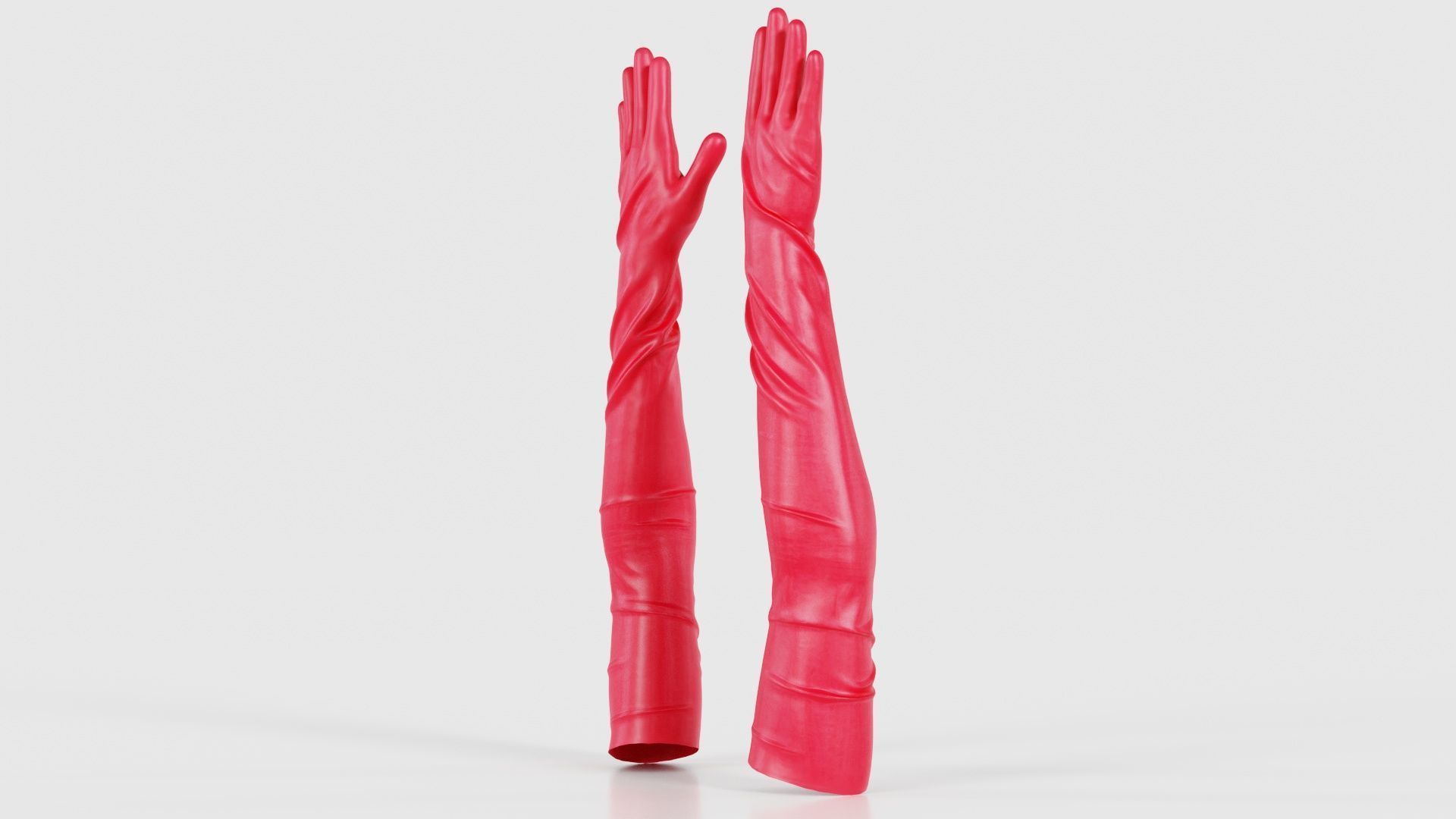 Shoulder Length Latex Gloves Low-poly 3D model_25