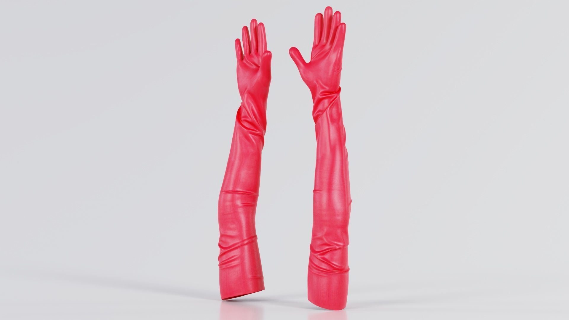 Shoulder Length Latex Gloves Low-poly 3D model_8
