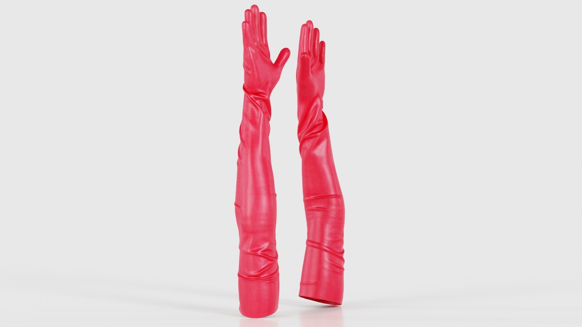 Shoulder Length Latex Gloves Low-poly 3D model_23