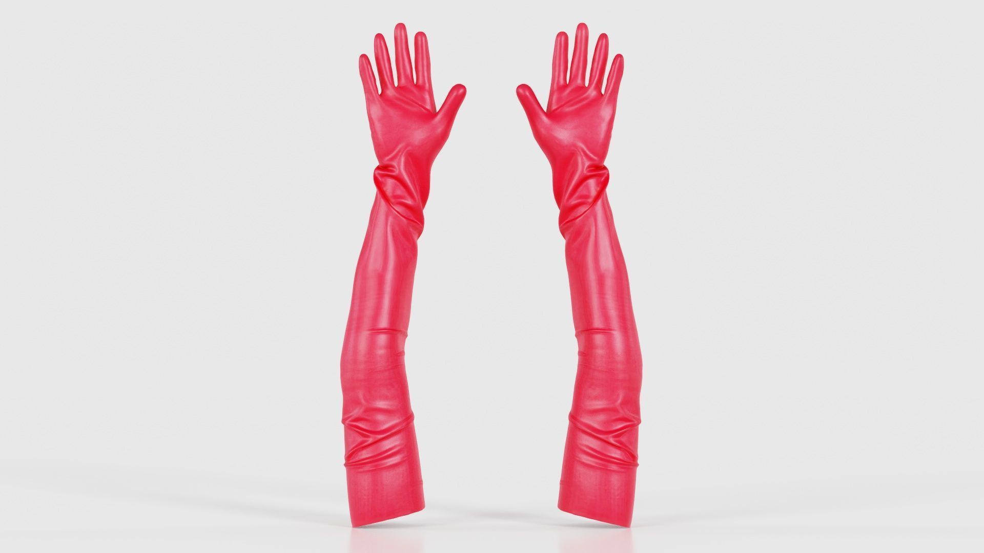 Shoulder Length Latex Gloves Low-poly 3D model_21