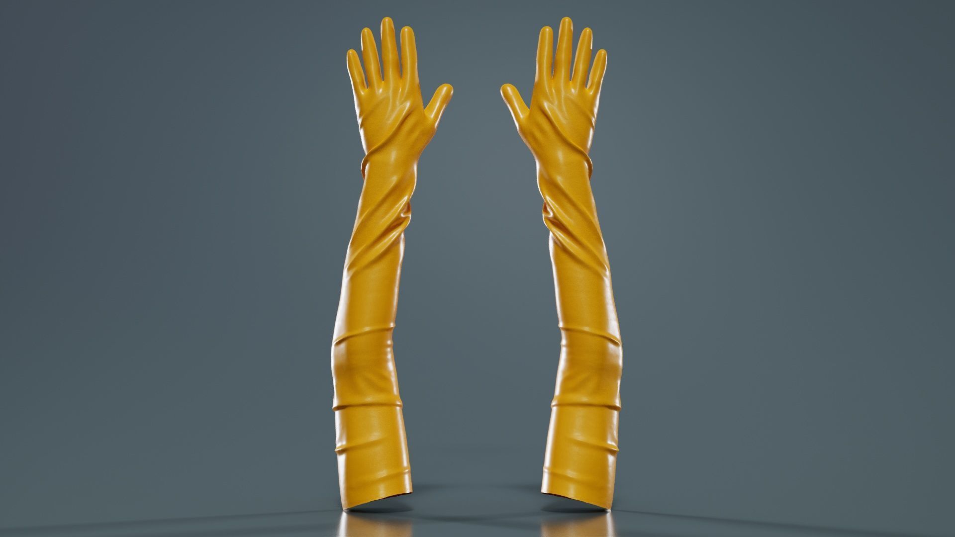 Shoulder Length Latex Gloves Low-poly 3D model_12