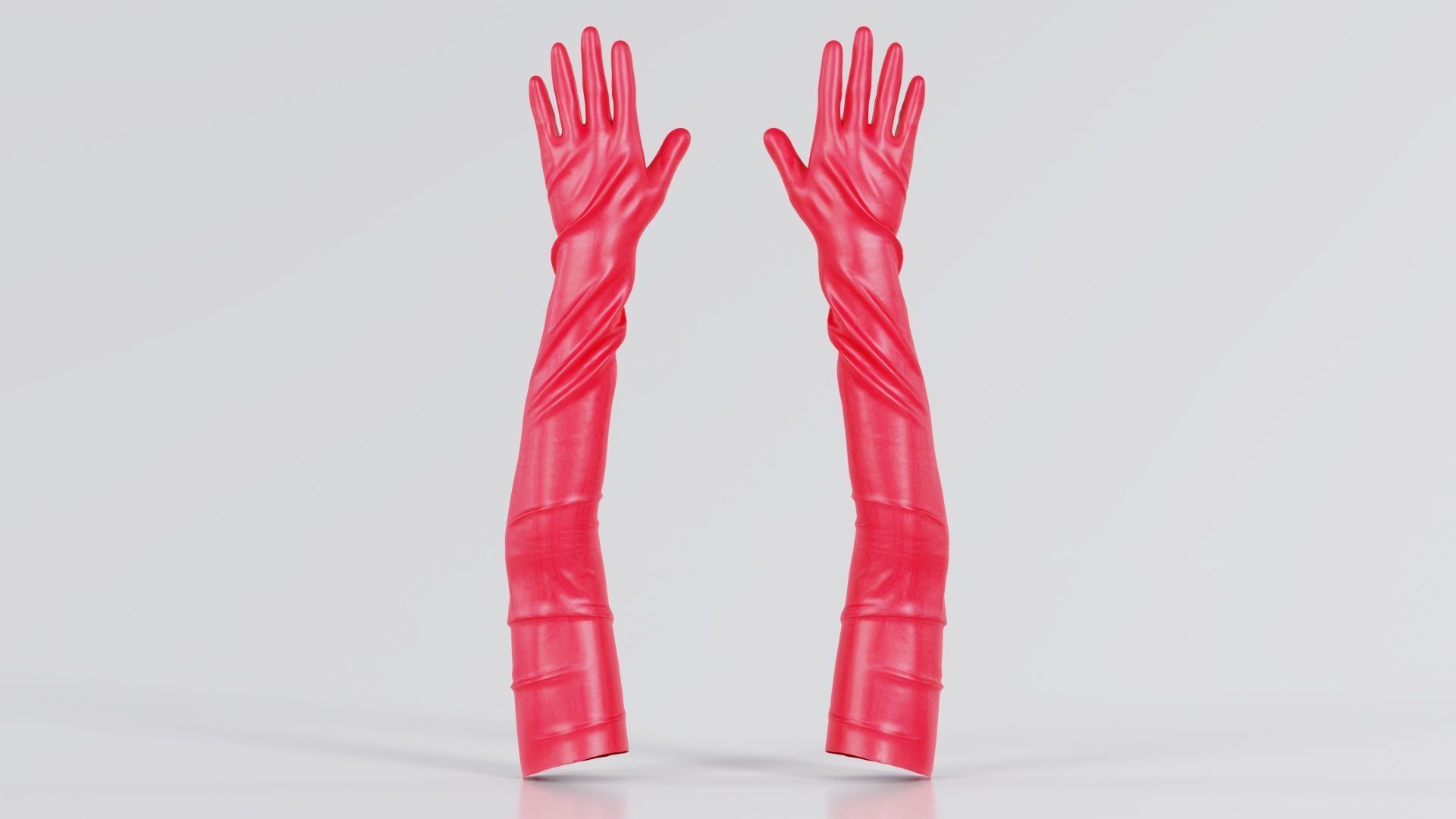 Shoulder Length Latex Gloves Low-poly 3D model_3