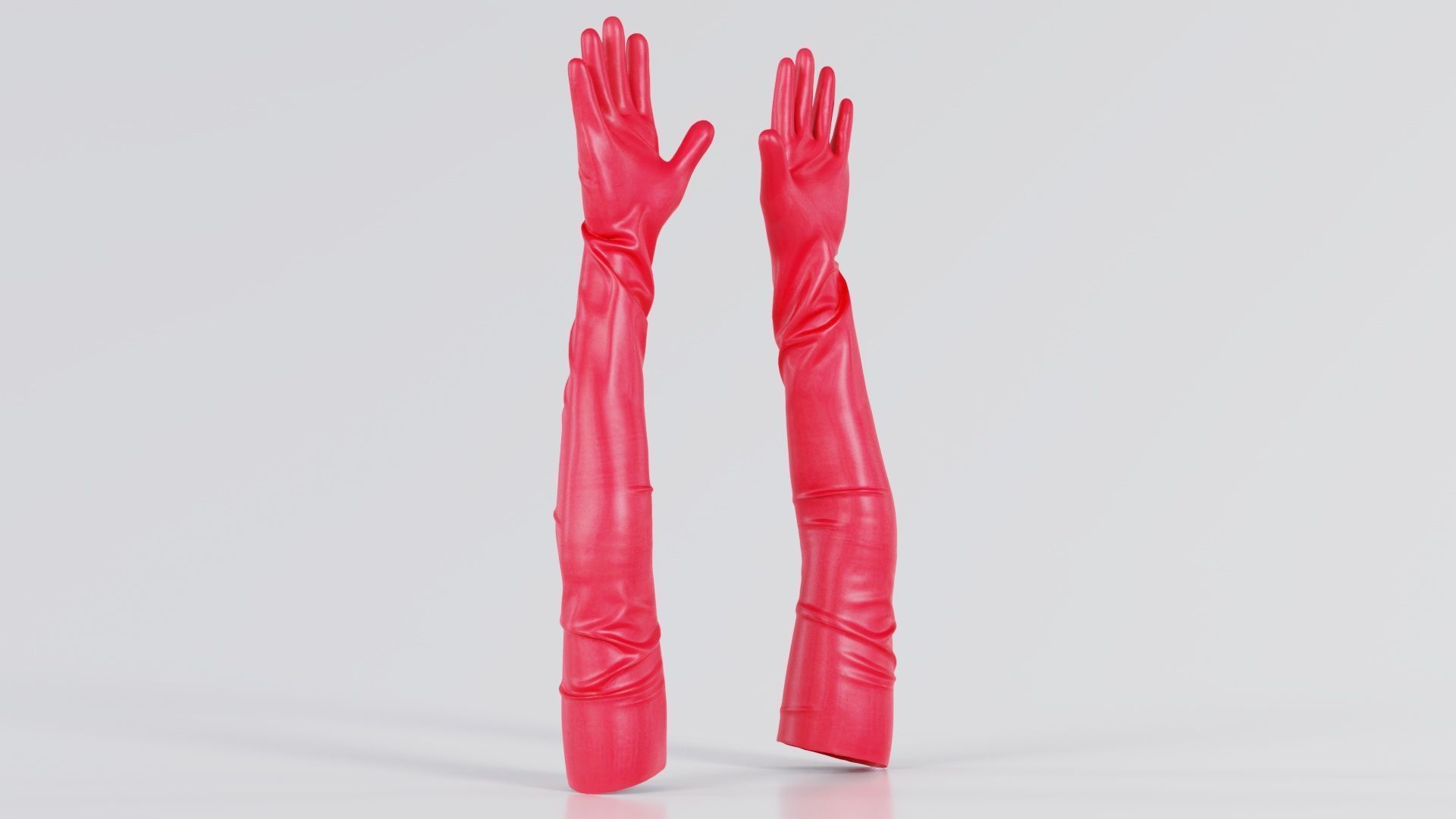 Shoulder Length Latex Gloves Low-poly 3D model_6