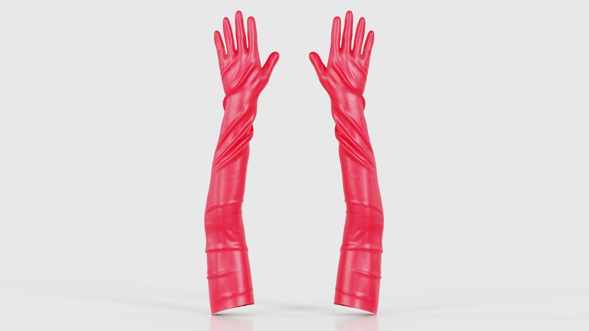 Shoulder Length Latex Gloves Low-poly 3D model_15