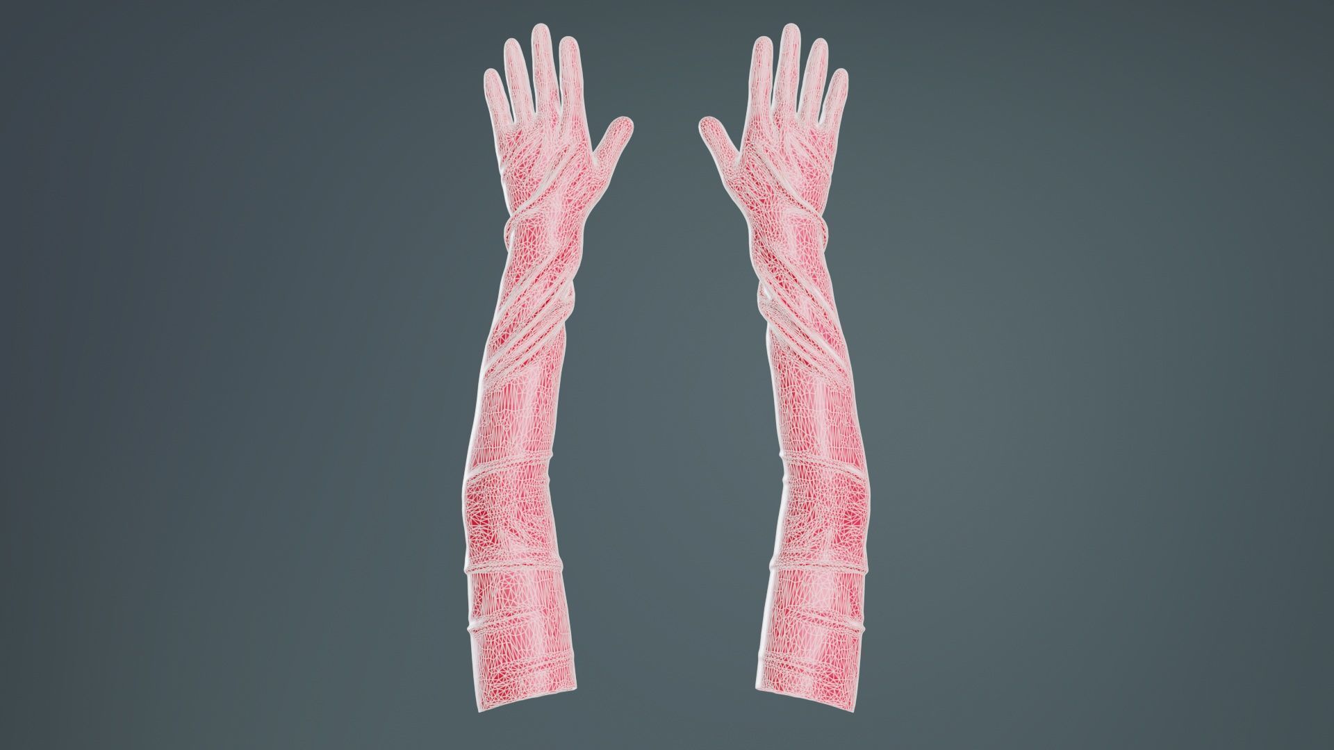 Shoulder Length Latex Gloves Low-poly 3D model_9