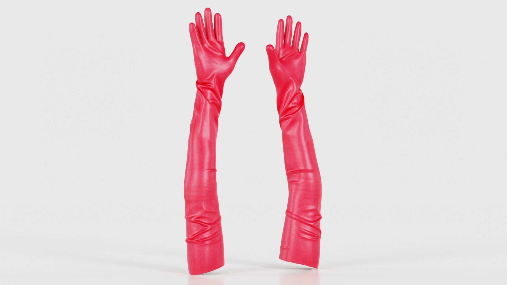 Shoulder Length Latex Gloves Low-poly 3D model_22