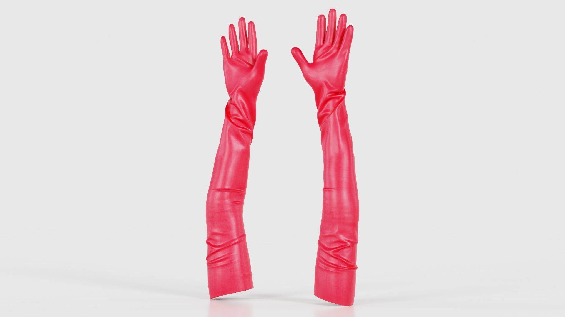 Shoulder Length Latex Gloves Low-poly 3D model_20