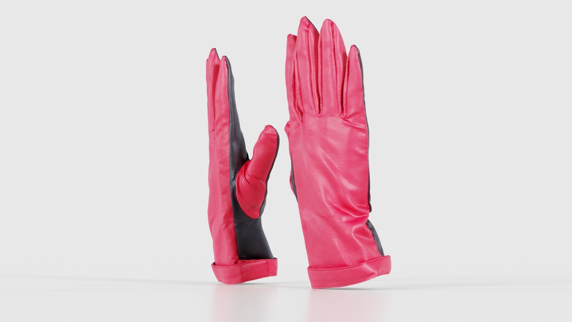 Two Tone Glove Low-poly 3D model_25